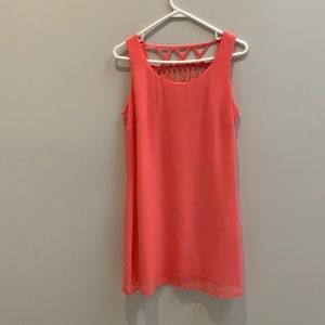Coral mid length dress